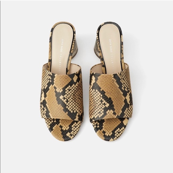 ZARA Snakeskin Printed Mules - Picture 5 of 7